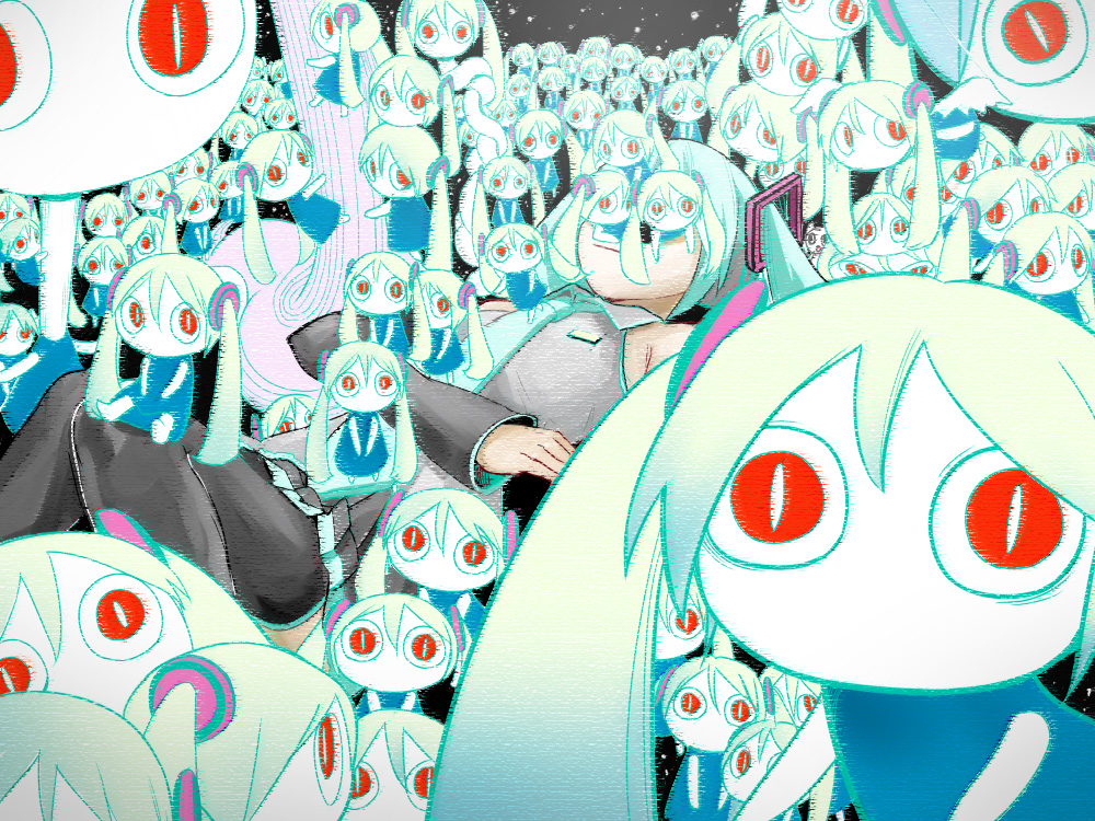 aimaina, aqua_hair, chibi, clone, doushite-chan, hatsune_miku, original, pinocchio-p