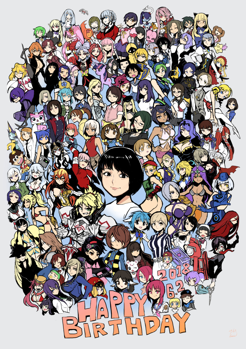 6+girls, absurdres, adventure_time, annotation_request, armor, backwards_hat, black_hair, black_necktie