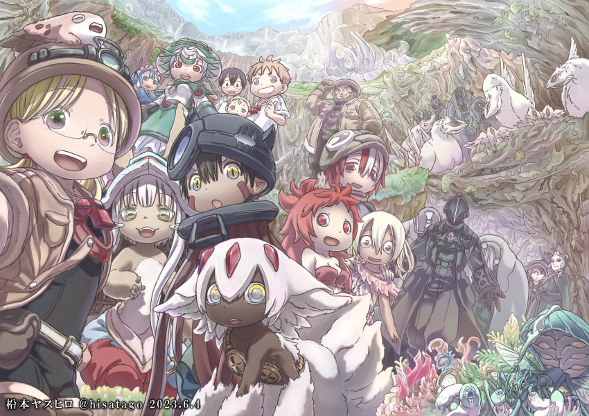 1other, 6+boys, 6+girls, absurdres, bags_under_eyes, beard, belchero_(made_in_abyss), bido_(made_in_abyss)
