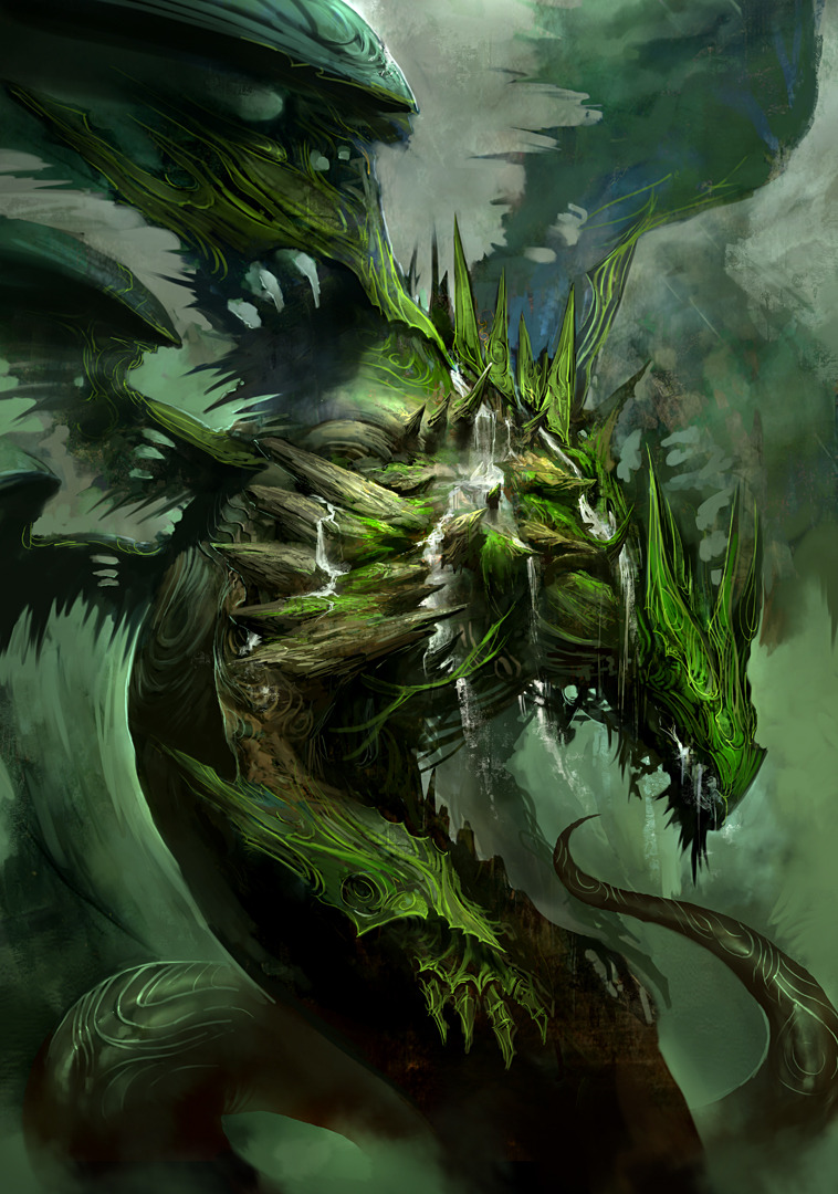 animal_focus, claws, commentary, concept_art, dragon, english_commentary, giant, giant_monster