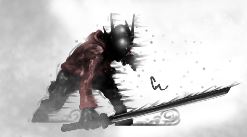 fast, fighting, fighting_stance, helmet, highres, holding, holding_sword, holding_weapon