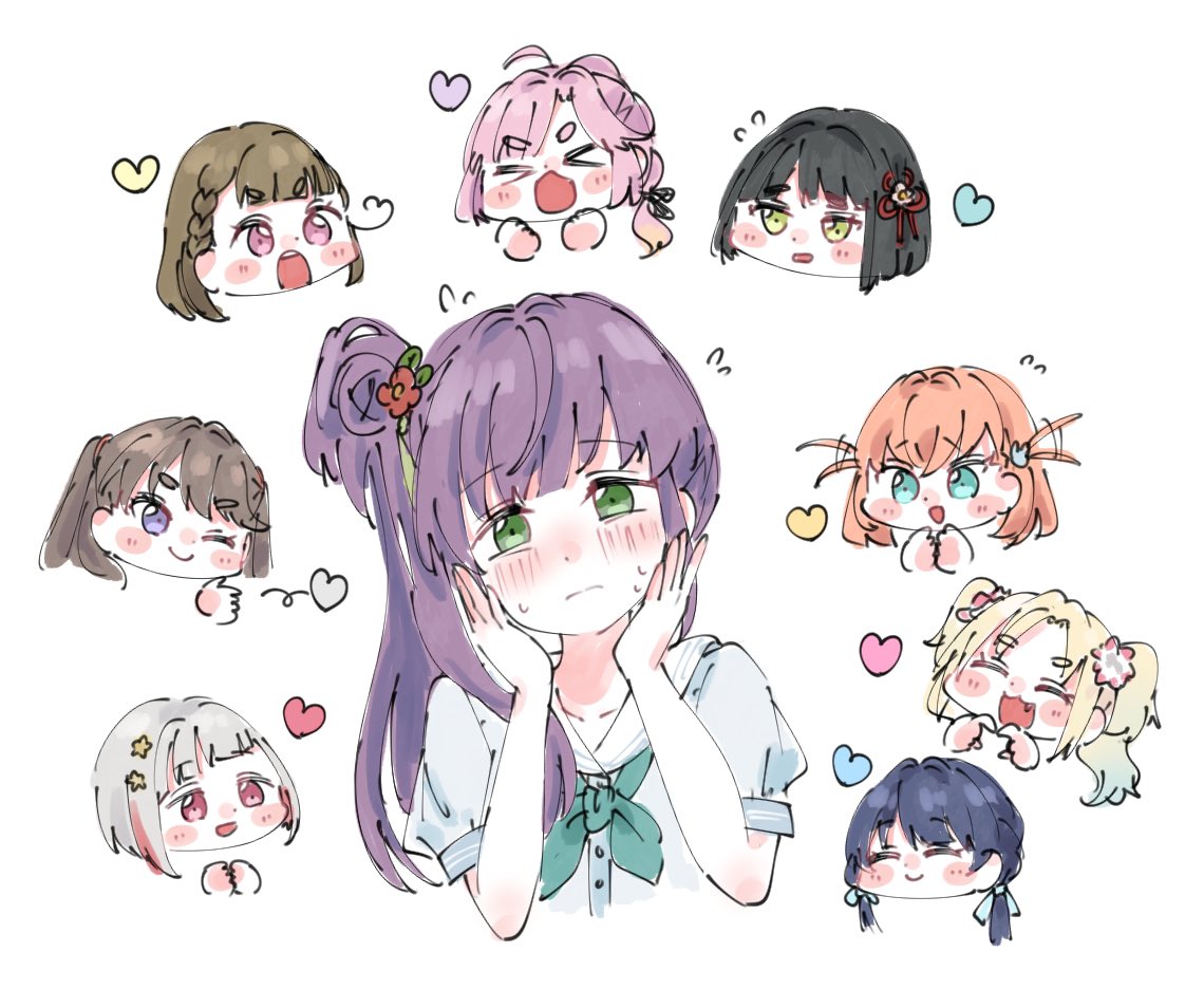 >_<, 6+girls, :3, :d, :o, ;), ^_^, afterimage