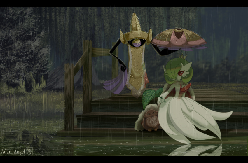 adam_angel, aegislash, artist_name, bob_cut, cape, colored_skin, crown, dress