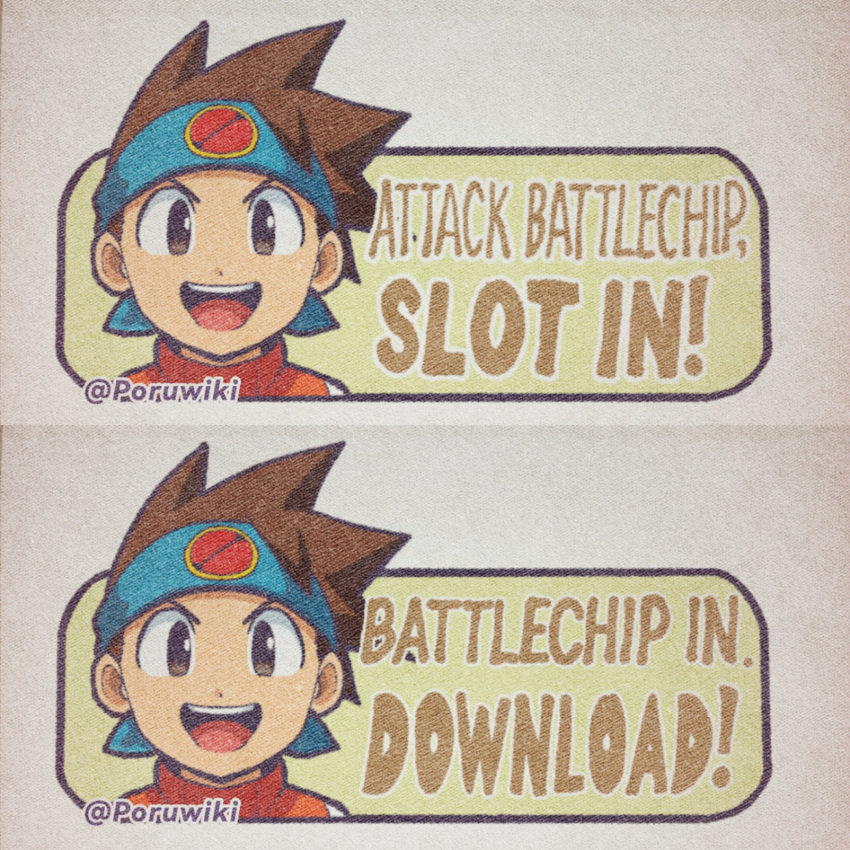 1boy, blue_headband, brown_eyes, brown_hair, close-up, english_commentary, english_text, headband