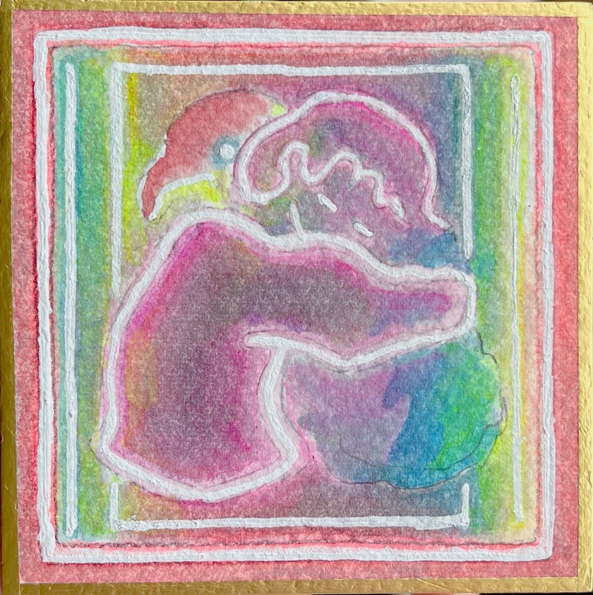 1girl, animal_hug, bird, check_medium, closed_eyes, cropped_torso, facing_to_the_side, facing_viewer