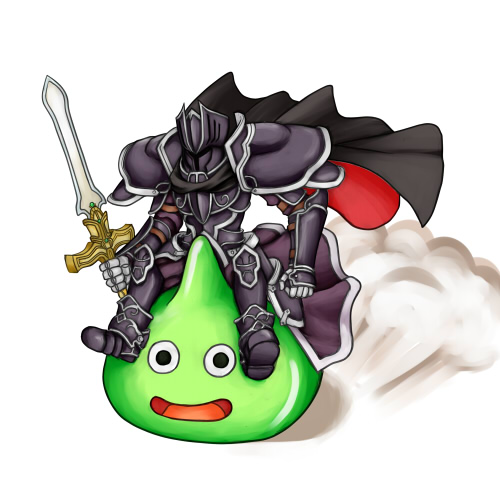 armor, black_knight, boots, cape, crossover, dragon_quest, dust, fire_emblem