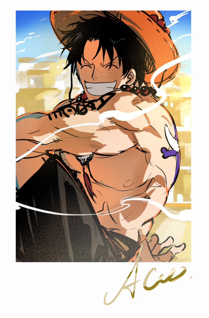 1boy, ^_^, arm_tattoo, back_tattoo, black_hair, black_shorts, closed_eyes, freckles