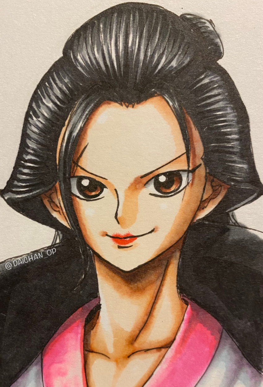 1boy, black_hair, brown_eyes, close-up, closed_mouth, collared_coat, commentary, daichan_op