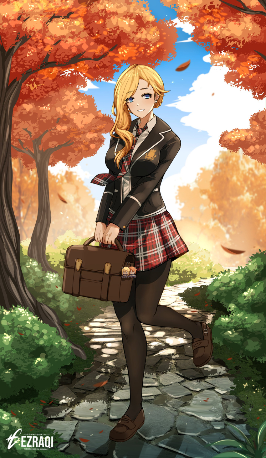 1girl, absurdres, alternate_costume, artist_name, azur_lane, bag, black_jacket, black_pantyhose