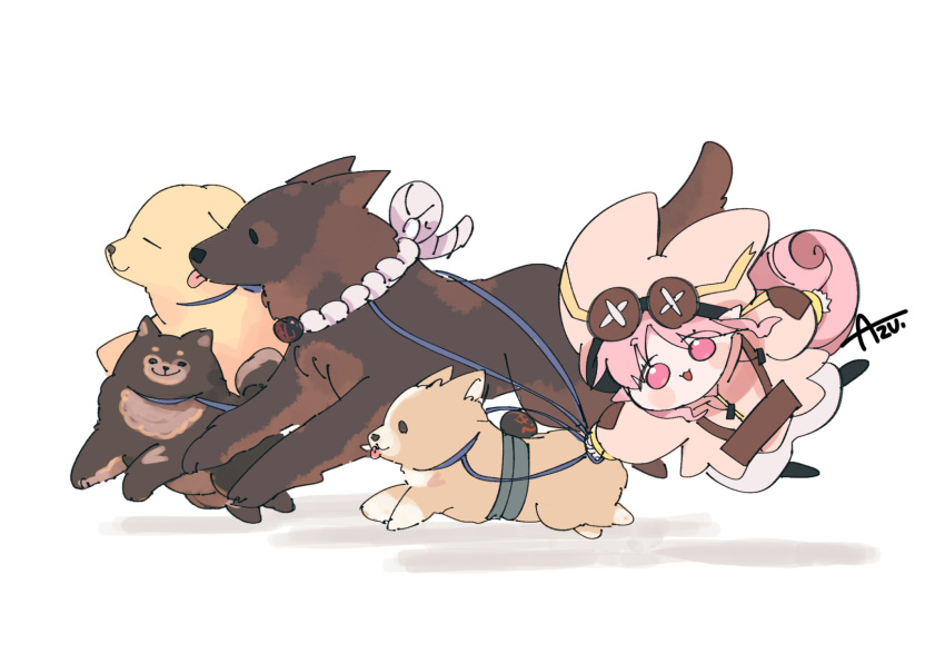 azu_(kirara310), baggy_clothes, baggy_pants, button_eyes, buttons, coat, daikaku_(fate), dog