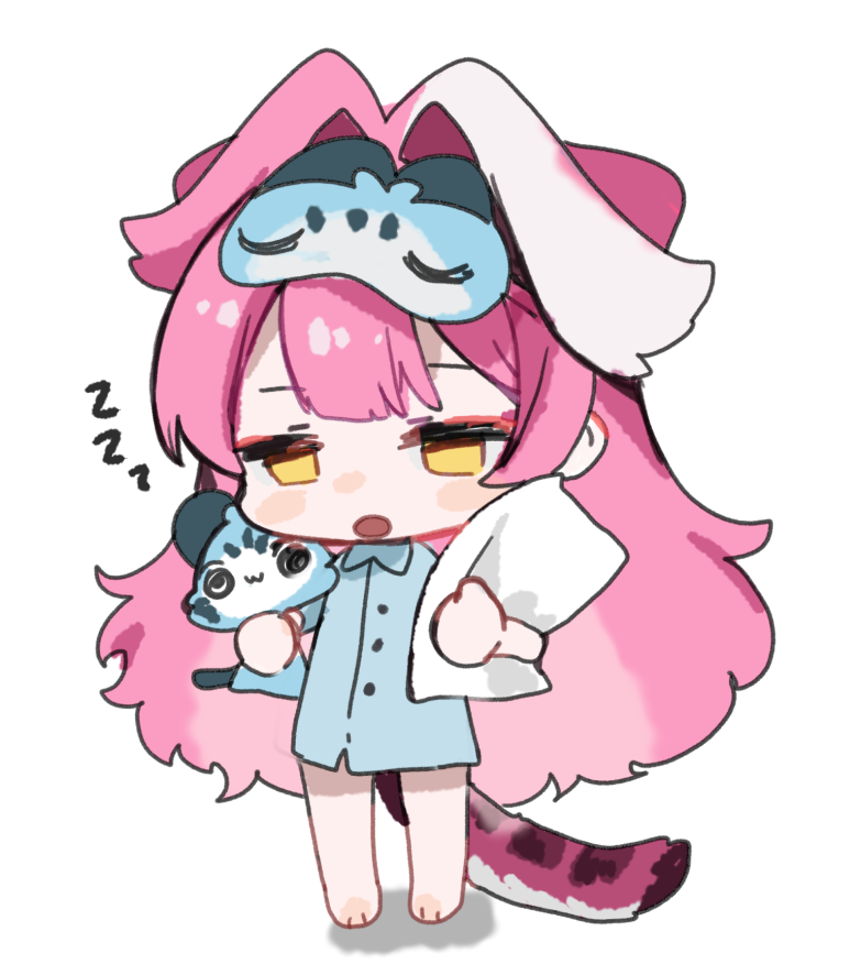 1girl, :3, animal_ear_fluff, animal_ears, barefoot, chibi, commentary, english_commentary