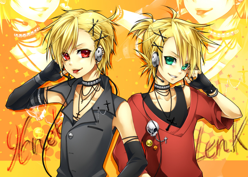 96neko, :p, bad_id, blonde_hair, casual, choker, gloves, hair_ornament