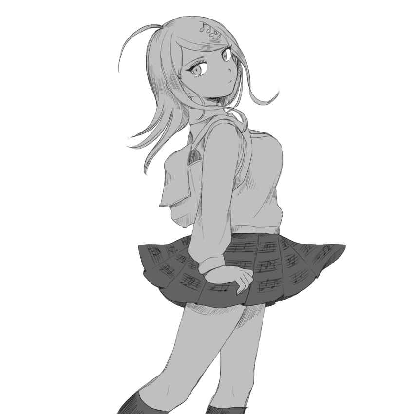 1girl, ahoge, akamatsu_kaede, asami_(space_neko), backpack, bag, closed_mouth, danganronpa_(series)