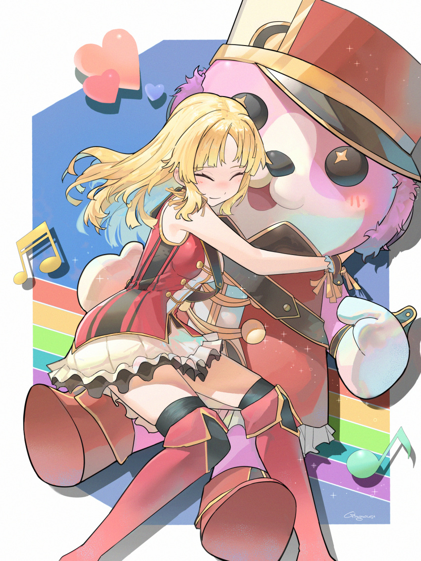 1girl, absurdres, bang_dream!, blonde_hair, blush, gblamgo, hair_ornament, hat