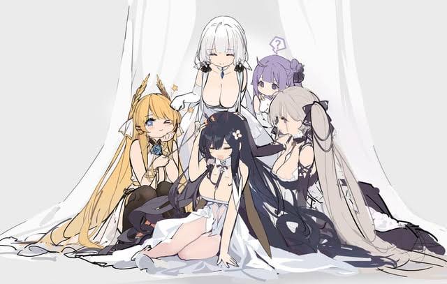 azur_lane, formidable_(azur_lane), illustrious_(azur_lane), indomitable_(azur_lane), long_hair, multiple_girls, unicorn_(azur_lane), victorious_(azur_lane)