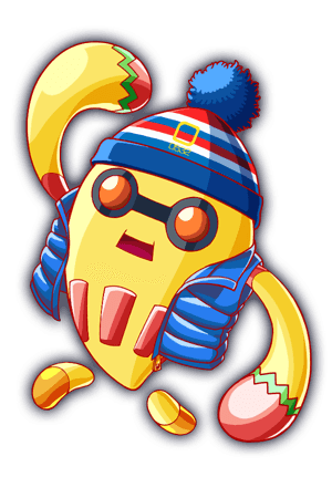 adapted_costume, alternate_costume, arm_over_head, arm_up, blue_collar, blue_pom_poms, blue_vest, cel_shading, collar, collared_vest, crash_fever, electropod, floating_arms, floating_feet, game_cg, hat, horizontal-striped_hat, lowres, multicolored_hat, no_humans, number_print, numbered, o-ring, official_alternate_costume, official_art, open_mouth, orange_eyes, outline, padded_vest, pom_pom_(clothes), radio_antenna, rectangle, rectangle_print, red_outline, robot, saturated, solo, square, square_print, tachi-e, vest, zipper_pull_tab