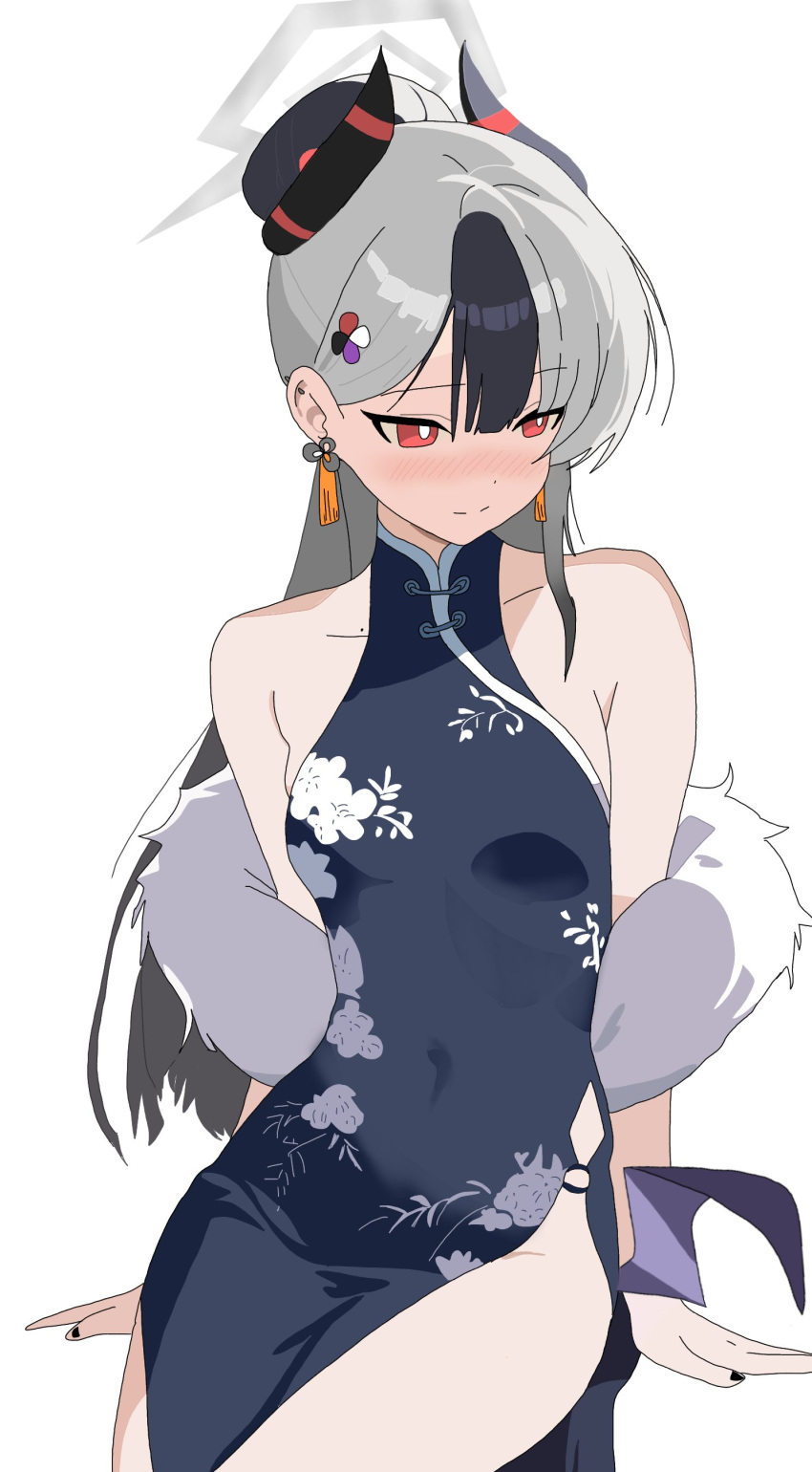 1girl, absurdres, alternate_costume, alternate_hairstyle, asymmetrical_bangs, bare_shoulders, black_dress, black_hair