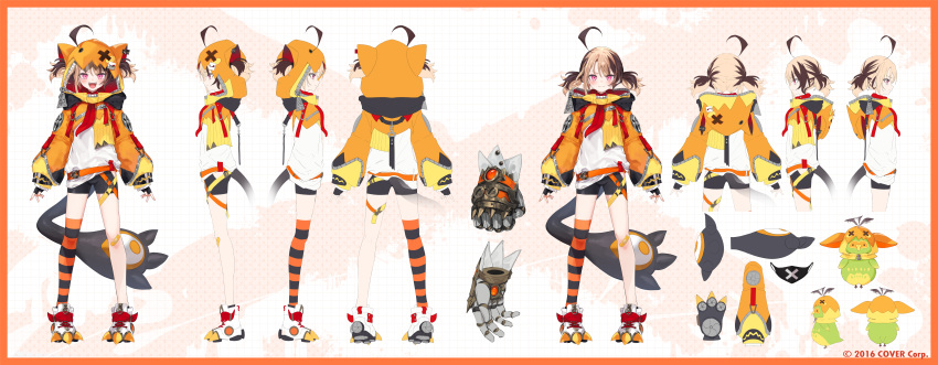 1girl, absurdres, ahoge, animal_hood, bandaid, bandaid_on_knee, bandaid_on_leg, belt