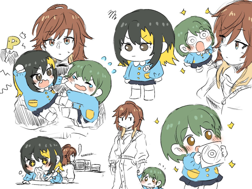 +_+, ..., 1boy, 3girls, :o, aged_down, aketa_mikoto, artisansg_lily
