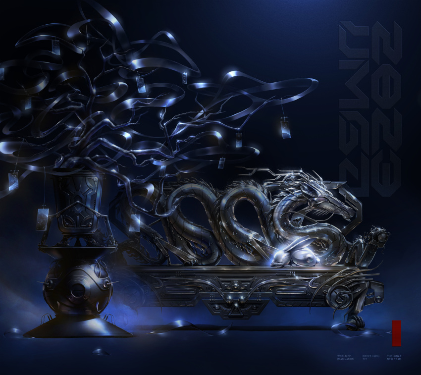 2023, absurdres, artist_name, english_text, highres, no_humans, non-humanoid_robot, object_focus
