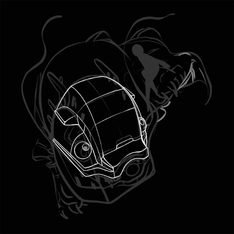 2021, animated, animated_gif, artist_name, greyscale, looking_ahead, making-of, monochrome