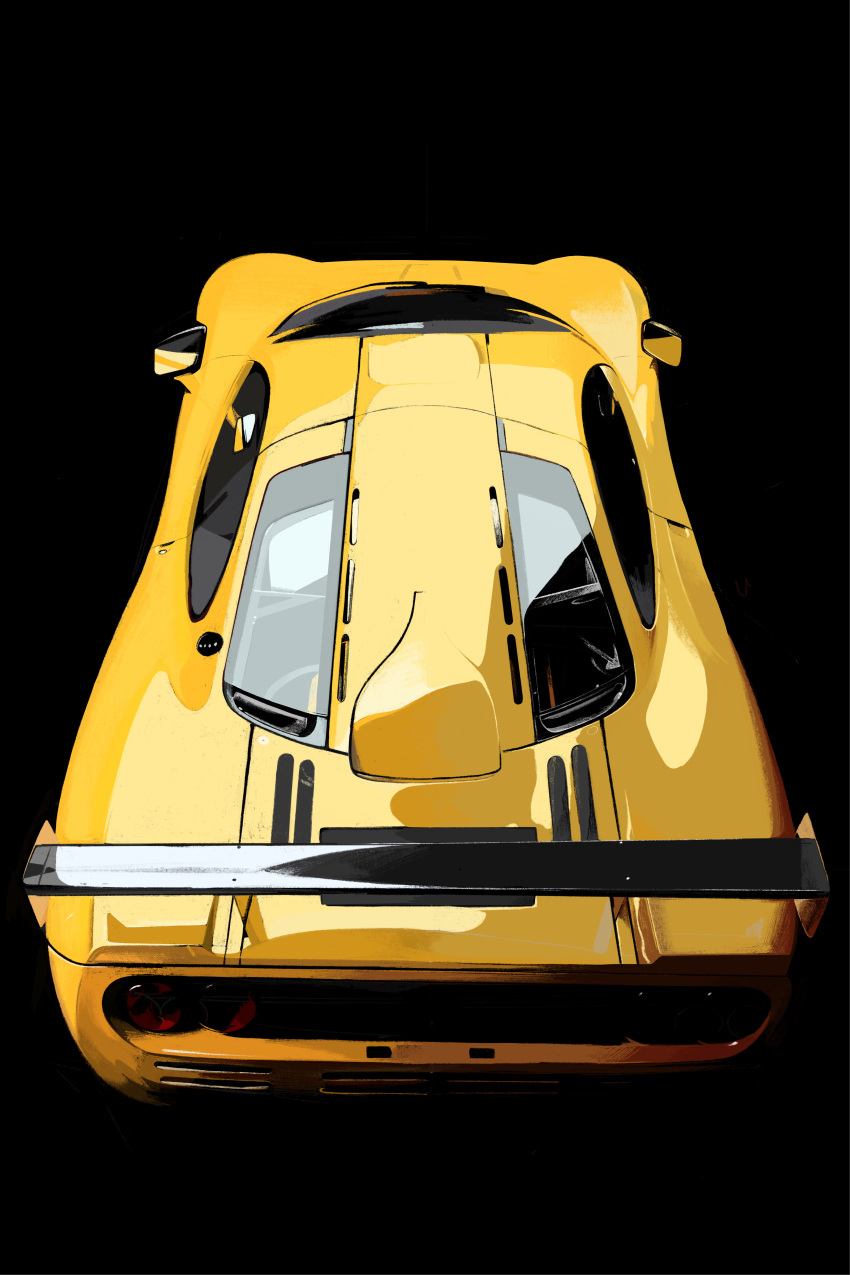 absurdres, black_background, car, english_commentary, from_above, highres, hristo_ivanov, mclaren