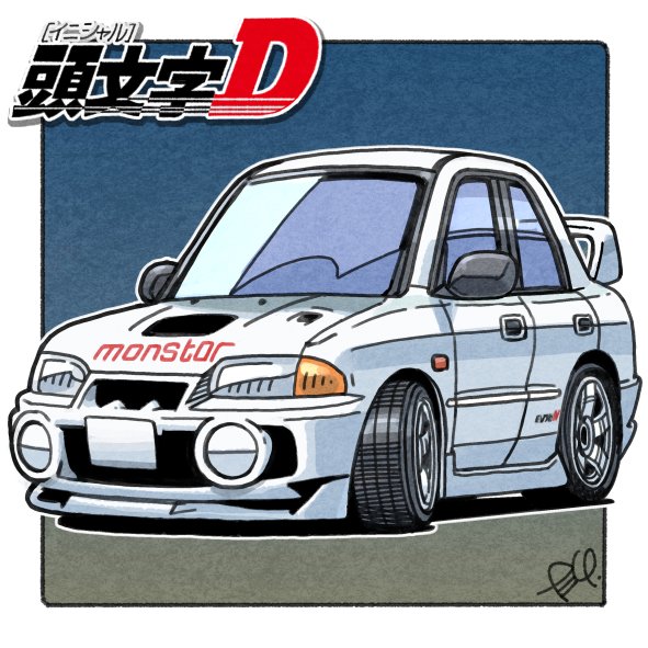 car, initial_d, logo, mitsubishi_lancer_evolution, mitsubishi_motors, motor_vehicle, revision, shadow