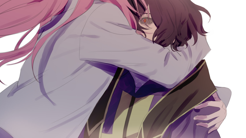 2boys, black_hair, bright_pupils, commentary_request, gold_trim, grey_eyes, hatsutori_hajime, head_out_of_frame