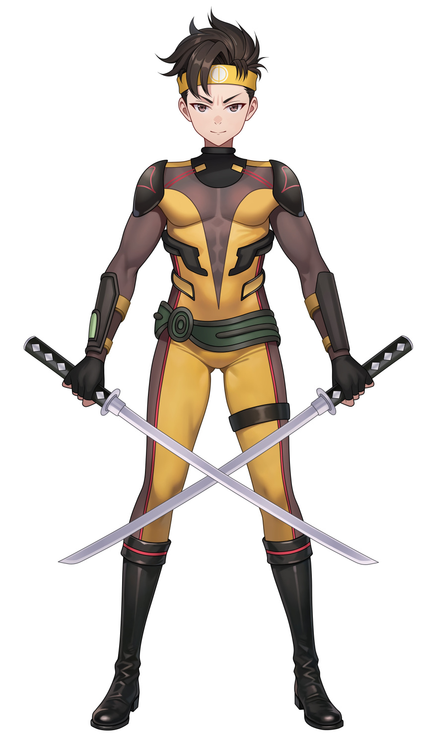 1boy, absurdres, bodysuit, brown_hair, bulge, code_lyoko, full_body, highres