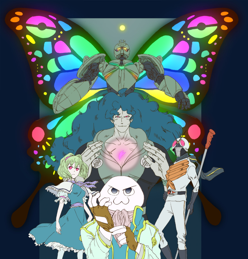 2ch, alice_margatroid, crossover, gundam, gym_ghingnham, kamen_rider_x, kamen_rider_x_(series), touhou