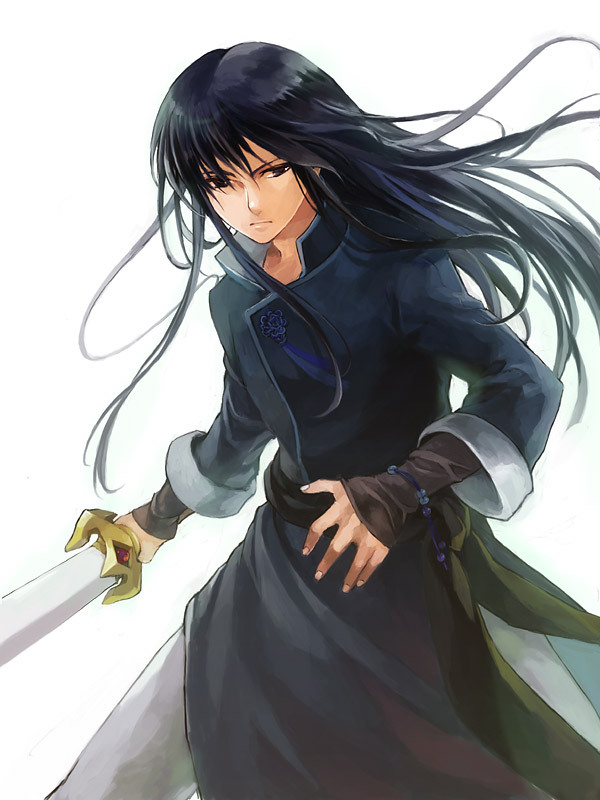 black_hair, fire_emblem, fire_emblem:_seisen_no_keifu, kaito_(sawayakasawaday), long_hair, male, robe, shanan, shanan_(fire_emblem), solo, sword, weapon