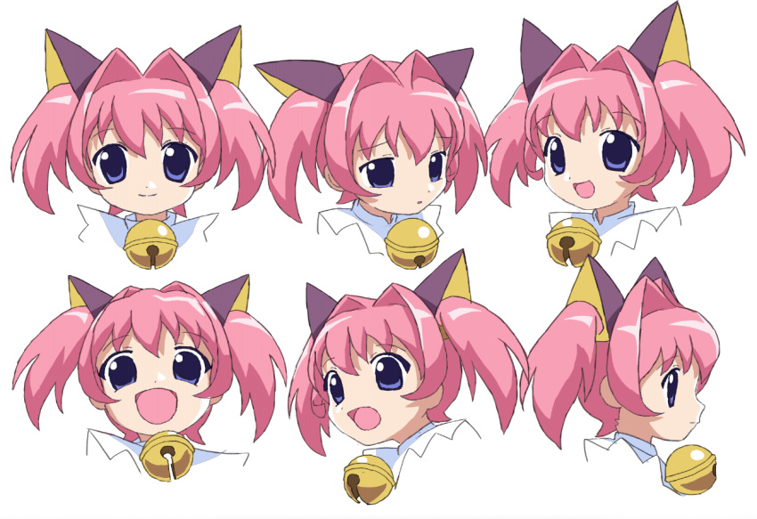 1girl, :d, angelic_kitty_miracle-chan, animal_ears, bell, cat_ears, closed_mouth, colinarmis