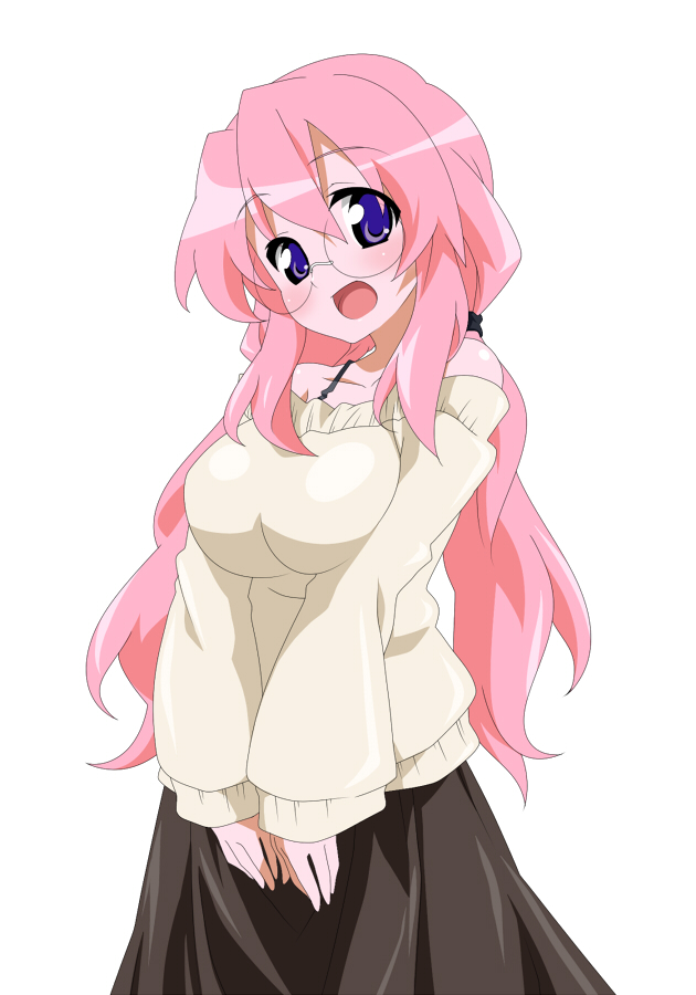 long_hair, lucky_star, pink_hair, purple_eyes, sweater, takara_miyuki, takeya_yuuki, violet_eyes