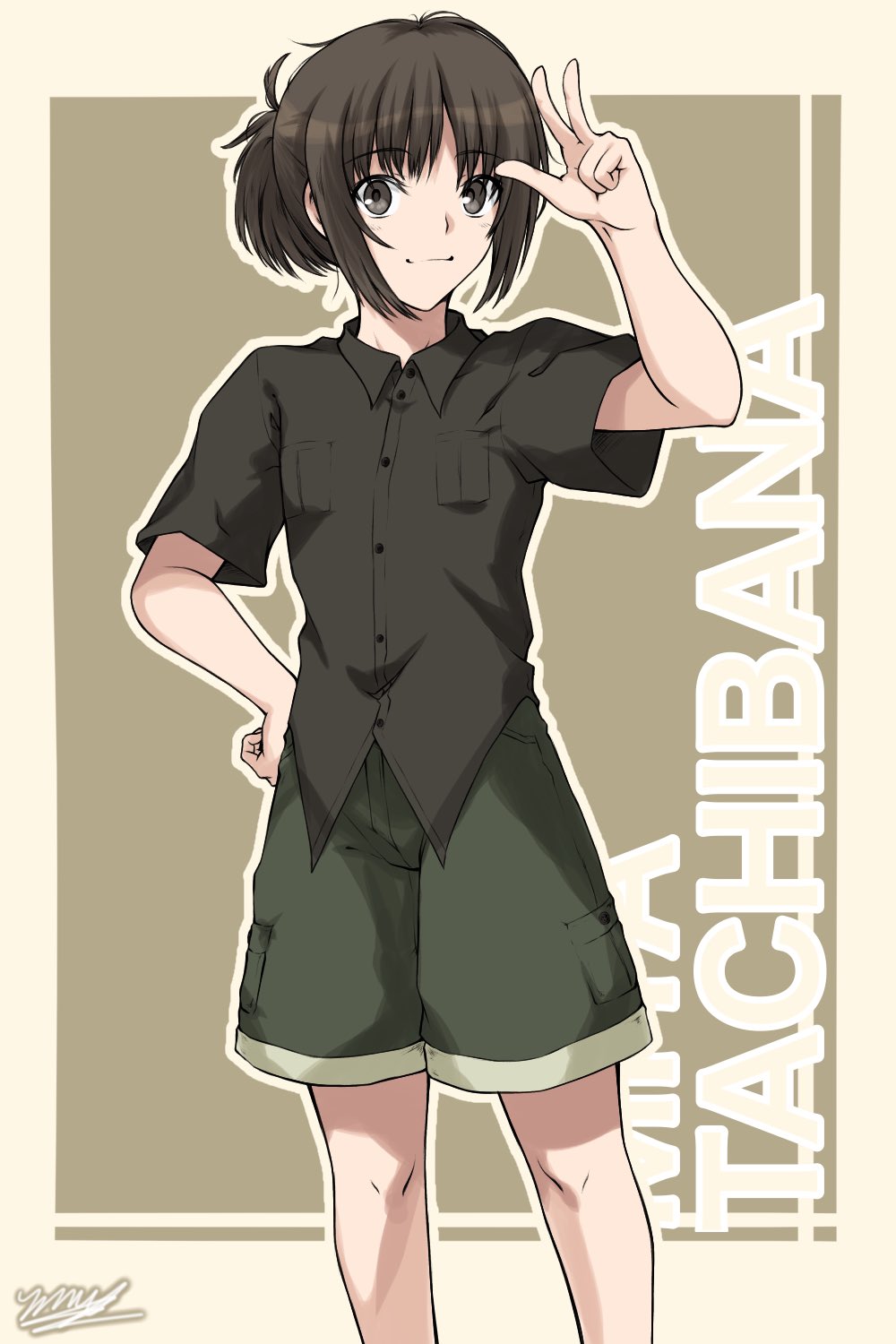 1girl, alternate_hairstyle, amagami, artist_name, birthday, black_hair, black_shirt, border