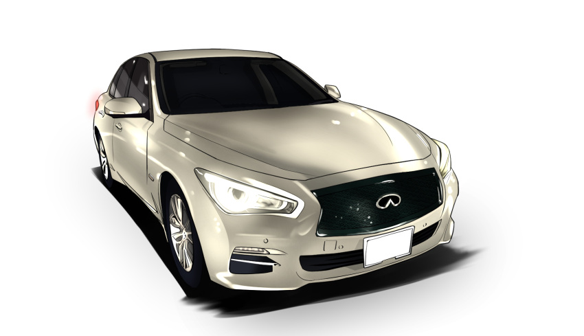 car, glowing, grey_car, highres, infiniti_(company), infiniti_q50, motor_vehicle, no_humans