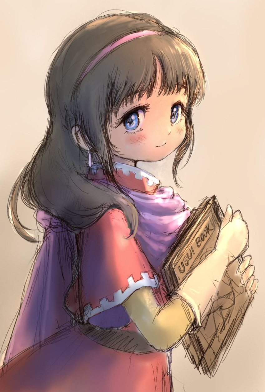 1girl, anna_stephanie, aoki_ryuusei_spt_layzner, black_hair, blue_eyes, blush, book, brown_background