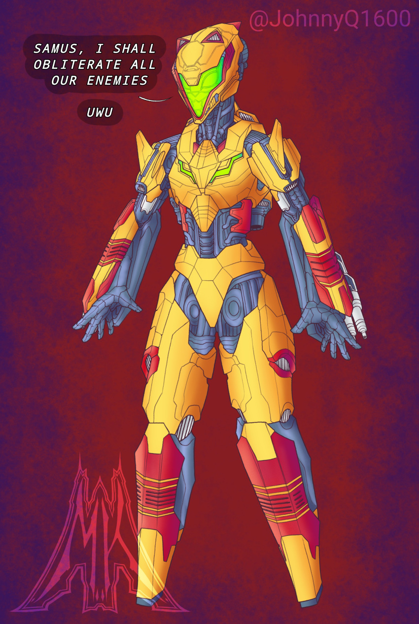 absurdres, animal_ears, arm_cannon, armor, artist_logo, artist_name, assault_visor, cat_ears