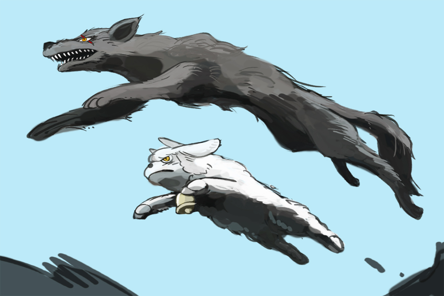 animal_focus, bell, chirin, chirin_no_suzu, day, horns, jumping, open_mouth