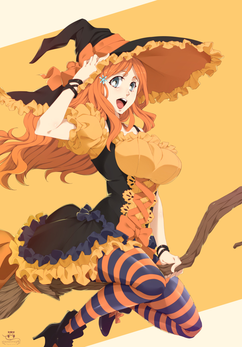 1girl, :o, absurdres, alternate_costume, arm_at_side, artist_name, black_dress, black_footwear