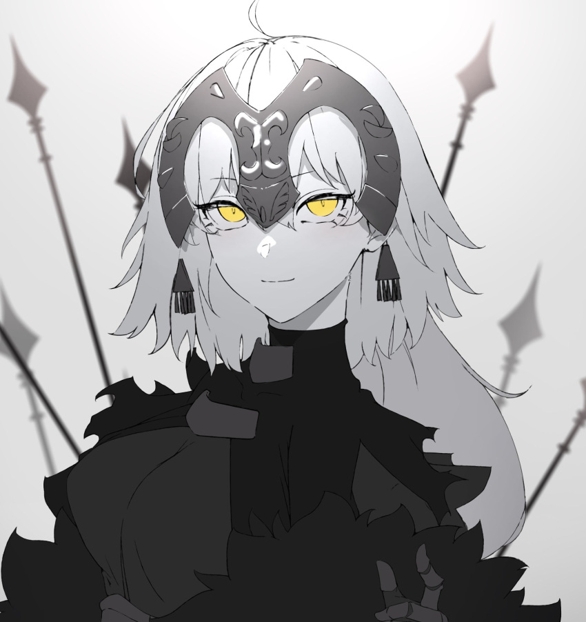 1girl, ahoge, black_cape, black_dress, breasts, cape, dress, earrings