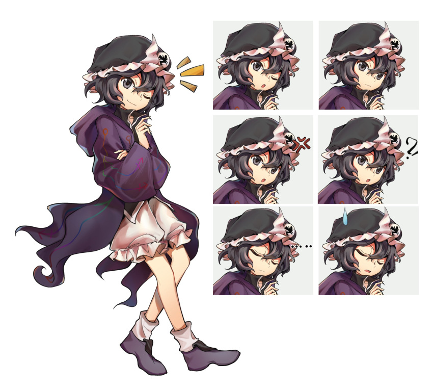 1other, alphes_(style), androgynous, black_hair, black_hat, black_shirt, boli_yan_moni_qi, full_body