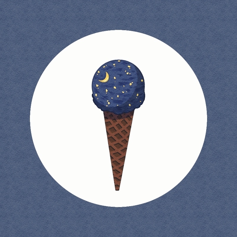 crescent, food, food_focus, ice_cream, ice_cream_cone, no_humans, nut_(food), original