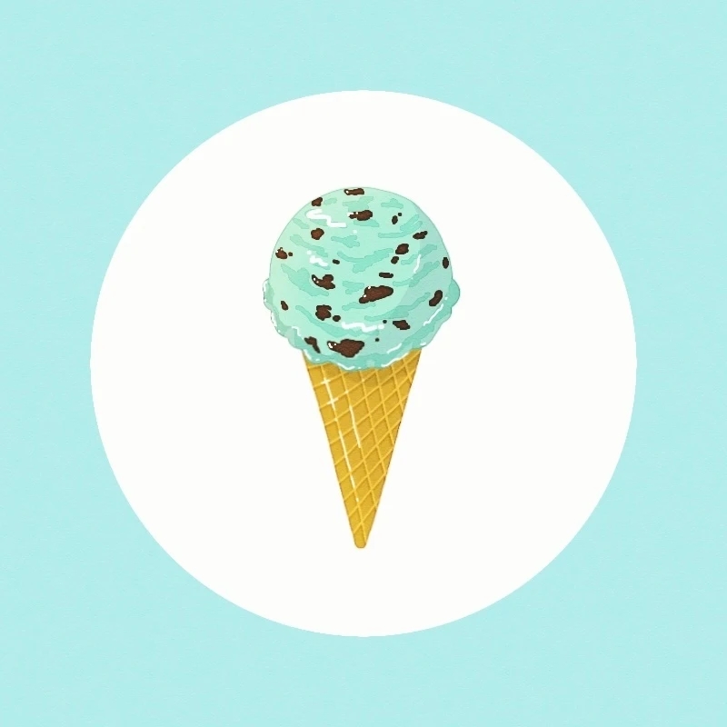 food, food_focus, ice_cream, ice_cream_cone, mint_chocolate, no_humans, original, still_life