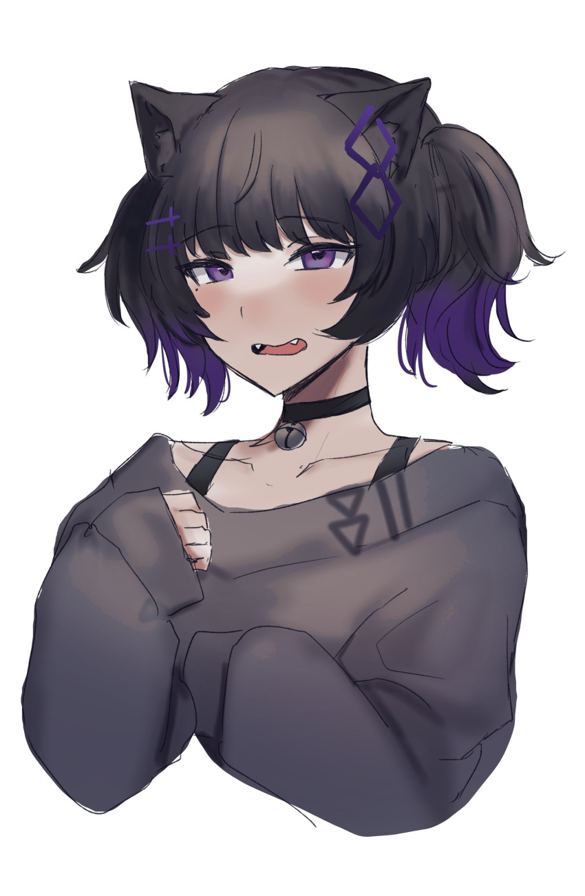 1boy, absurdres, agamemega, animal_ears, bell, black_hair, blush, cat_boy