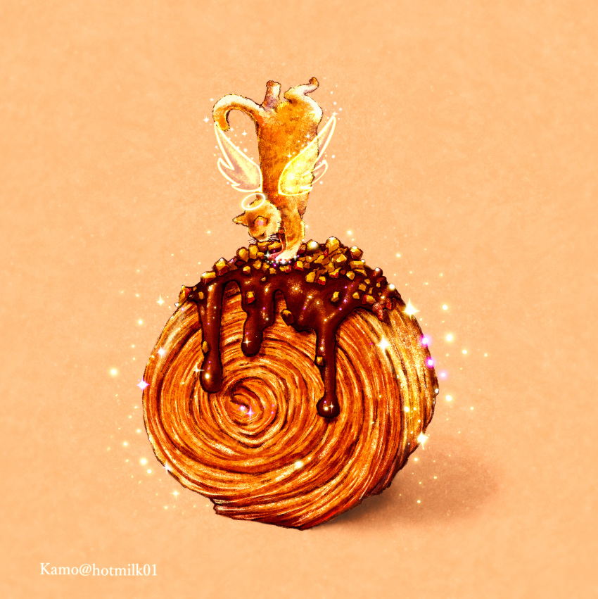 bread, cat, chocolate_syrup, email_address, food, food_focus, highres, kamo_kamo
