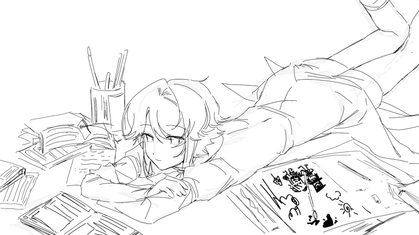 1other, androgynous, book, child's_drawing, closed_mouth, floating, gas_wf, highres