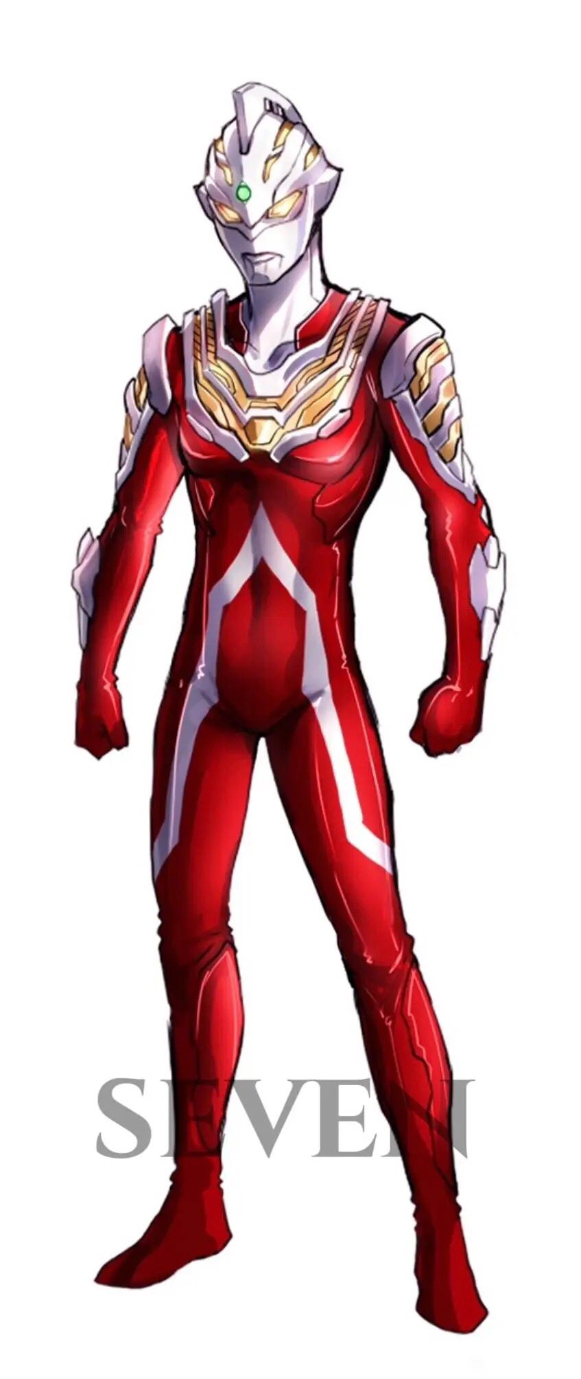 1boy, alien, bodysuit, color_timer, garoshirou, gloves, glowing, glowing_eyes