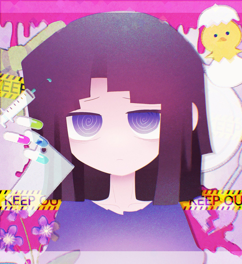 1girl, aliza_(horrortale), alternate_universe, bird, brown_hair, deeeeeeen114514, duck, egg