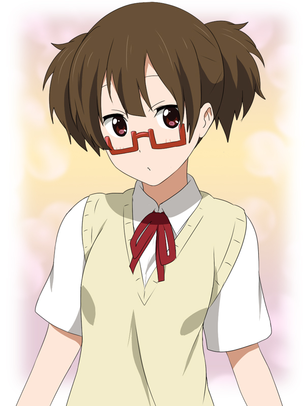 brown_eyes, bust, face, glasses, ikari_manatsu, k-on!, nodoka_glasses, red-framed_glasses