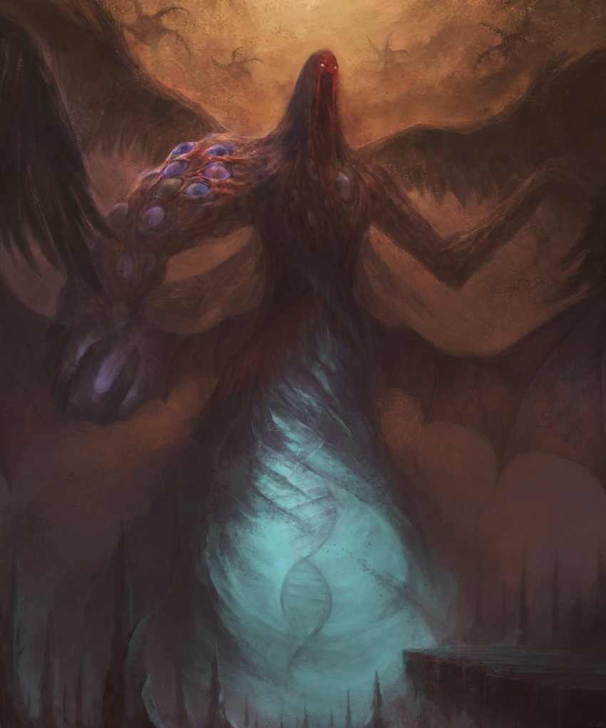 absurdres, arizdigitalart, dna, extra_eyes, final_fantasy, final_fantasy_xiv, hephaistos_(ff14), highres